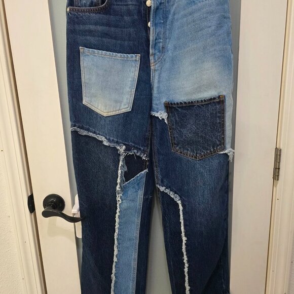 Revice Patchwork Jeans Women’s Size 28 Made in USA Straight Leg High Rise - Picture 6 of 16